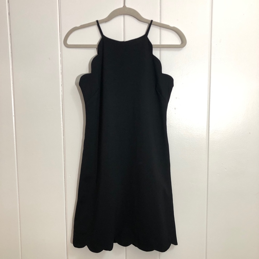 Design Lab Black Scallop Halter Dress